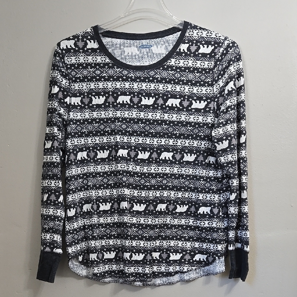 Holiday Polar Bear Patterned Long Sleeve Shirt Pajamas Old Navy Set Xxl